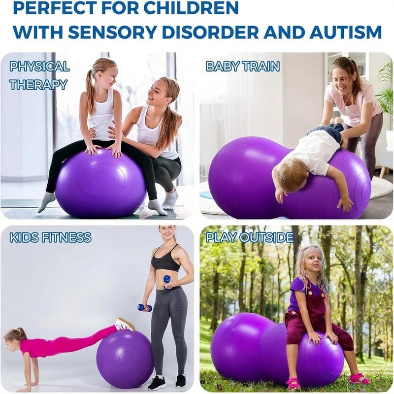 Peziang Exercise Stability Peanut Yoga Ball with Pump, Ball Plug, Used for Kids, Gym, Birthing for Pregnancy - Image 5